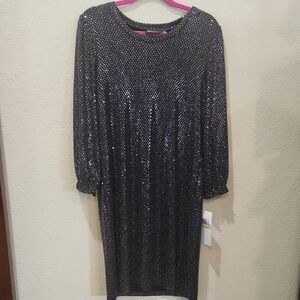 nina leonard sequin dress Nina Leonard Sequin Knit Sheath Dress - Brown
